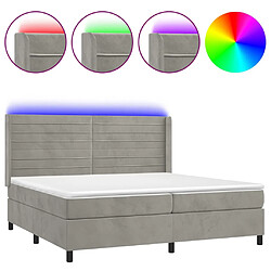 vidaXL Sommier à lattes de lit matelas et LED Gris clair 200x200 cm