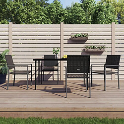 Maison Chic Lot de 4 Chaises de jardin,Fauteuil d'extérieur noir 54x62,5x89 cm résine tressée -MN74544