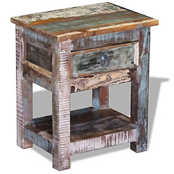 Maison Chic Table d'appoint | Table Basse 1 tiroir Bois de récupération massif 43x33x51cm -GKD79519