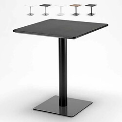 Ahd Amazing Home Design Table 60x60 carrée avec pied central pour bar bistrots Horeca, Couleur: Noir - Noir