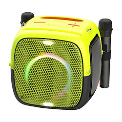 Yonis Enceinte Bluetooth Étanche Lumineuse Basses Puissantes Port USB Enceinte Bluetooth RGB Etanche Avec Basses Puissantes Et Fonction Powerbank Jaune YONIS