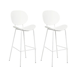 Beliani Tabouret de bar Set de 2 Blanc SHONTO 