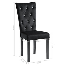 vidaXL Chaises à manger lot de 4 Noir Velours pas cher