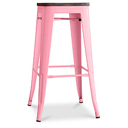 ICONIK INTERIOR Tabouret Stylix en Bois 76cm - Métal Rose 