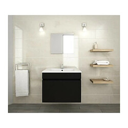 LUNA Ensemble salle de bain simple vasque L 60 cm - Noir mat