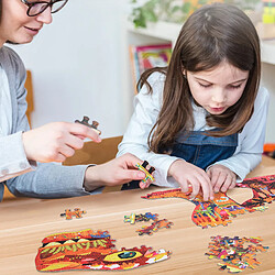 Universal 280PCS Puzzle Puzzle Intelligence pour Enfants Dinosaure Puzzle Papier Éducation Précoce Jouet pour Enfants Garçons 3 7Y | Puzzle (orange)