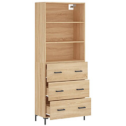 Avis vidaXL Buffet haut Chêne sonoma 69,5x34x180 cm Bois d'ingénierie