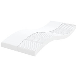 vidaXL Matelas en mousse blanc 90x220 cm 7 zones dureté 20 ILD 