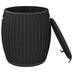 Avis vidaXL Boîte de rangement de jardin 4 en 1 noir polypropylène