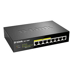 Switch D-Link 8 Puertas Desktop Gigabit PoE Negro (DGS-1008P) 