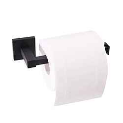 Universal Porte-papier toilette noir en acier inoxydable Porte-rouleaux de toilette carré avec perforation Salle de bains Cuisine | Étagères de rangement(Le noir) 