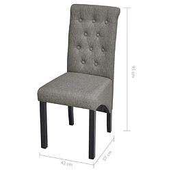 vidaXL Chaises à manger lot de 2 gris clair tissu pas cher