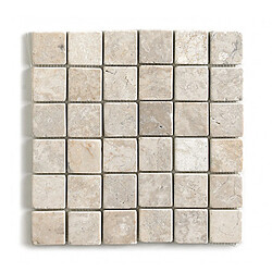 Pegane Carrelage de mosaïque/Plaque mosaïque mur et sol en marbre naturel coloris blanc - 30 x 30 cm