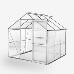 Soana Garden Shed Serre de jardin avec fenêtre de toit en aluminium et polycarbonate 183x185x205cm Vanilla