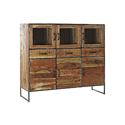 Avis Pegane Armoire vitrine en bois acacia avec 3 tiroirs et 6 portes - Largeur 135 x Hauteur 120 x Profondeur 40cm