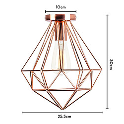 Stoex 2PCS Plafonnier Antique en Diamant 26CM Luminaire Plafonnier Moderne Lampe de Plafond Vintage E27 Pour Loft, Bureau, Intérieur Or Rose pas cher