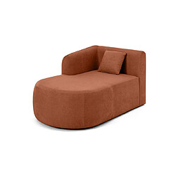 Lisa Design Ikare - module d'assise méridienne gauche - en tissu Ikare - module d'assise méridienne gauche - en tissu - Terracotta