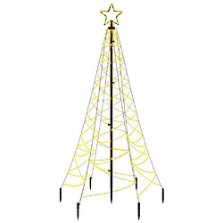 vidaXL Sapin de Noël avec piquet Blanc chaud 200 LED 180 cm