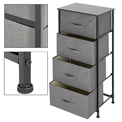 Acheter Commode penderie étagère avec 4 tiroirs tissu cadre noir 45x30x94 cm ML-DESIGN®