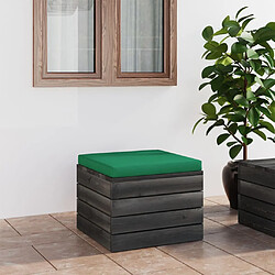 vidaXL Repose-pied palette de jardin avec coussin Bois de pin 