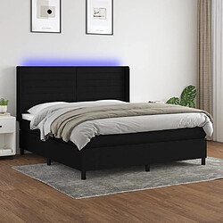 Sommier à lattes,Cadre à lattes de lit pour Adulte matelas et LED Noir 160x200 cm Tissu -MN32462