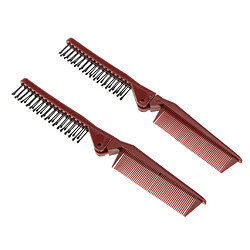 brosse pliante cheveux peigne double tete fin