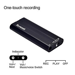 Universal Activation vocale Mini stylo USB 16 Go magnétoscope audio numérique avec lecteur MP3 50 heures de batterie 192 kbps avec clip | magnétophone audio | magnétoscope audio numérique avec(Le noir)