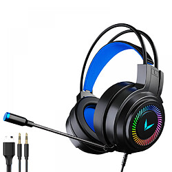 General Casque de jeu, prise audio 0,1 pouce, coussinets en mousse à mémoire de forme, léger, lumière LED, basses surround, compatible avec PC, PlayStation, Xbox, Nintendo Switch.(noir)