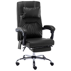 vidaXL Chaise de bureau de massage Noir Similicuir