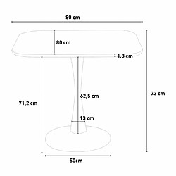 Ahd Amazing Home Design Table carrée style Goblet bar cuisine salle à manger design scandinave lillium 80 pas cher