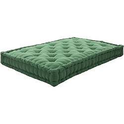 Jardindeco Coussin de palette en coton coloré 120 x 80 cm vert foret.