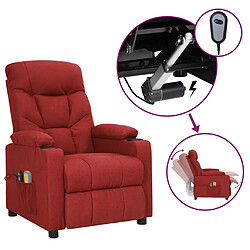 vidaXL Fauteuil électrique de massage Bordeaux Tissu