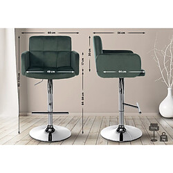 Non Tabouret de bar Los Angeles velours chrome