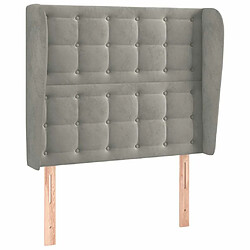 Maison Chic Tête de lit scandinave avec oreilles,meuble de chambre Gris clair 103x23x118/128 cm Velours -MN20074