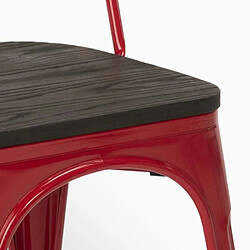 Ahd Amazing Home Design Chaises industrielles en bois et acier Tolix pour cuisine et bar Steel Wood, Couleur: Rouge pas cher