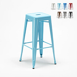 Ahd Amazing Home Design Tabouret Tolix industriel en acier et métal pour bars et cuisines Steel Up, Couleur: Turquoise