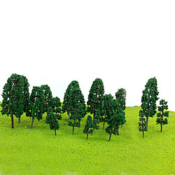 Modèle Pine Trees 20pcs Arbres Pines Modèle Maison de Poupée Chemin de Fer Paysage Vert Foncé