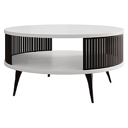 Bestmobilier Forini - table basse - blanc et noir - 75 cm Forini - table basse - blanc et noir - 75 cm - Blanc / Noir