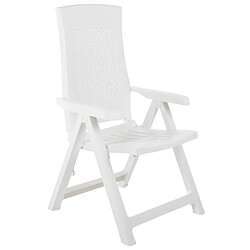 vidaXL Chaises inclinables de jardin lot de 2 Plastique Blanc