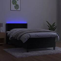 Avis Sommier à lattes LED,Cadre à lattes de lit avec matelas pour Adulte Noir 90x200 cm Velours -MN33276