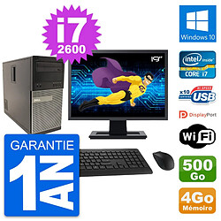 PC Tour Dell 790 MT Ecran 19" Intel i7-2600 RAM 4Go Disque 500Go Windows 10 Wifi · Occasion 