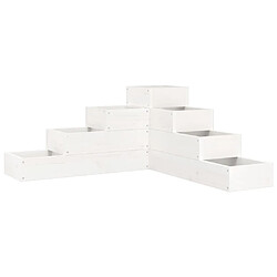 vidaXL Jardinière 4 niveaux 80,5x79x36 cm blanc bois de pin massif