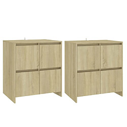 Maison Chic Ensemble de 2 Buffets,commode,console pour rangement Chêne Sonoma 70x41x75 cm Aggloméré -MN15266