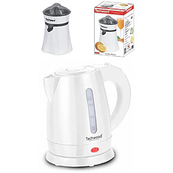 Techwood Bouilloire Inox Blanche 1L Sans Fil + Presse Fruits Electrique Blanc 20W Double sens de rotation