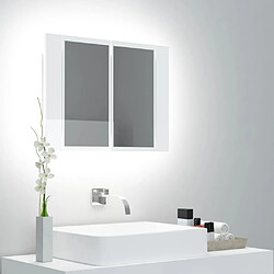 vidaXL Armoire à miroir de bain à LED Blanc brillant Acrylique