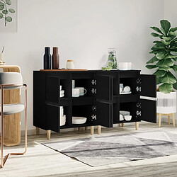 Avis Maison Chic Ensemble de 2 Buffets,commode,console pour rangement noir 60x35x70 cm bois d'ingénierie -MN99346