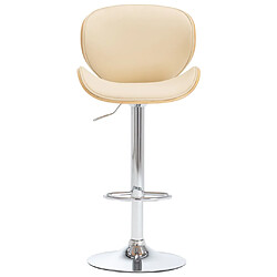 vidaXL Tabouret de bar Crème Similicuir