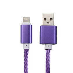 Acheter Wewoo Câble Violet pour iPhone X / 8 et ampère 8 Plus / 7 & 7 Plus / 6 & 6s & 6 Plus & 6s Plus / iPad Tête en métal de 2m de style tissé 84 noyaux Lightning 8 broches à l'USB 2.0 Données / de chargeur,