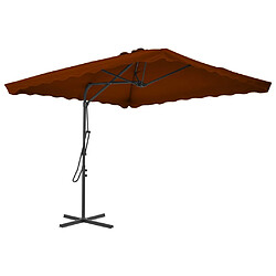 vidaXL Parasol de jardin avec mât en acier terre cuite 250x250x230 cm