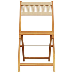 Avis vidaXL Ensemble de bistro 3 pcs beige polypropylène et bois massif